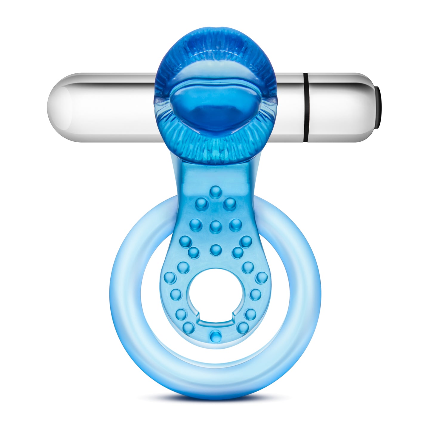 "Stay Hard 10 Function Vibrating Tongue Ring - Blue BL-66092"