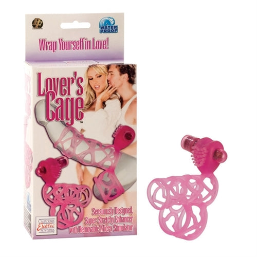 "Lovers Cage Stretchy Cock Cage Comfortable Scrotum Cage - Pink SE1628043"