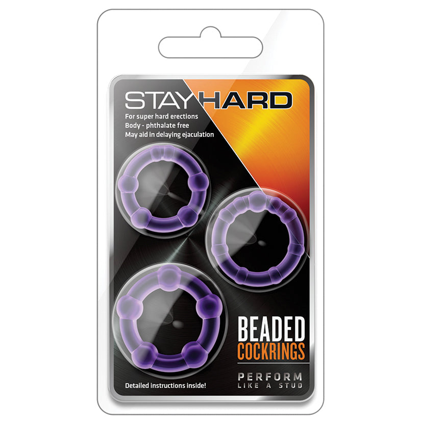 Stay Hard Beaded Cockrings-Purple 3Pk - rr7vz0-aa.myshopify.com