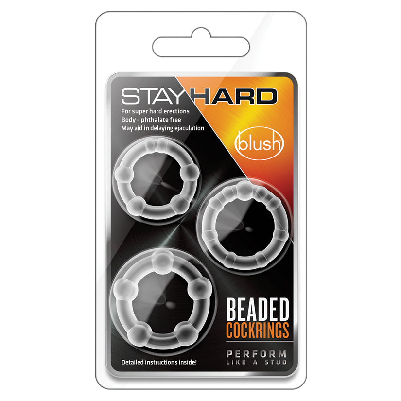 Stay Hard Beaded Cockrings-Clear 3Pk - rr7vz0-aa.myshopify.com