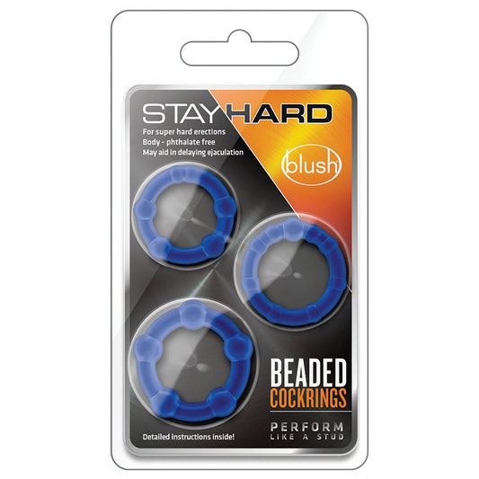 Stay Hard Beaded Cockrings-Blue 3Pk - rr7vz0-aa.myshopify.com