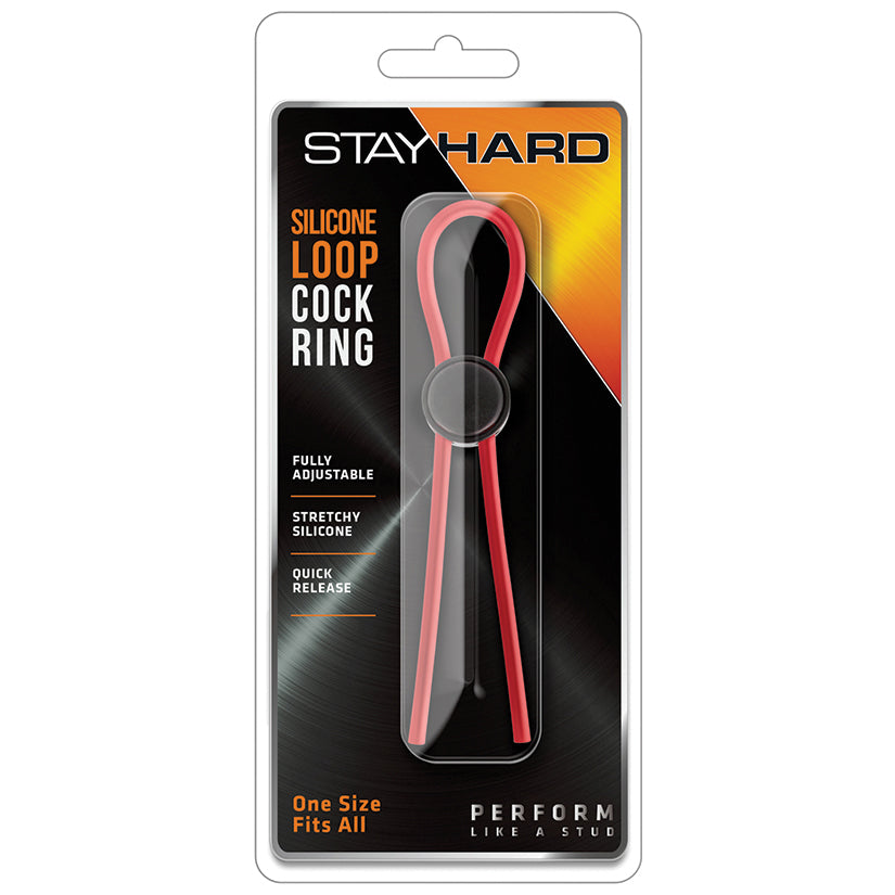 Stay Hard Silicone Loop Cock Ring-Red - rr7vz0-aa.myshopify.com