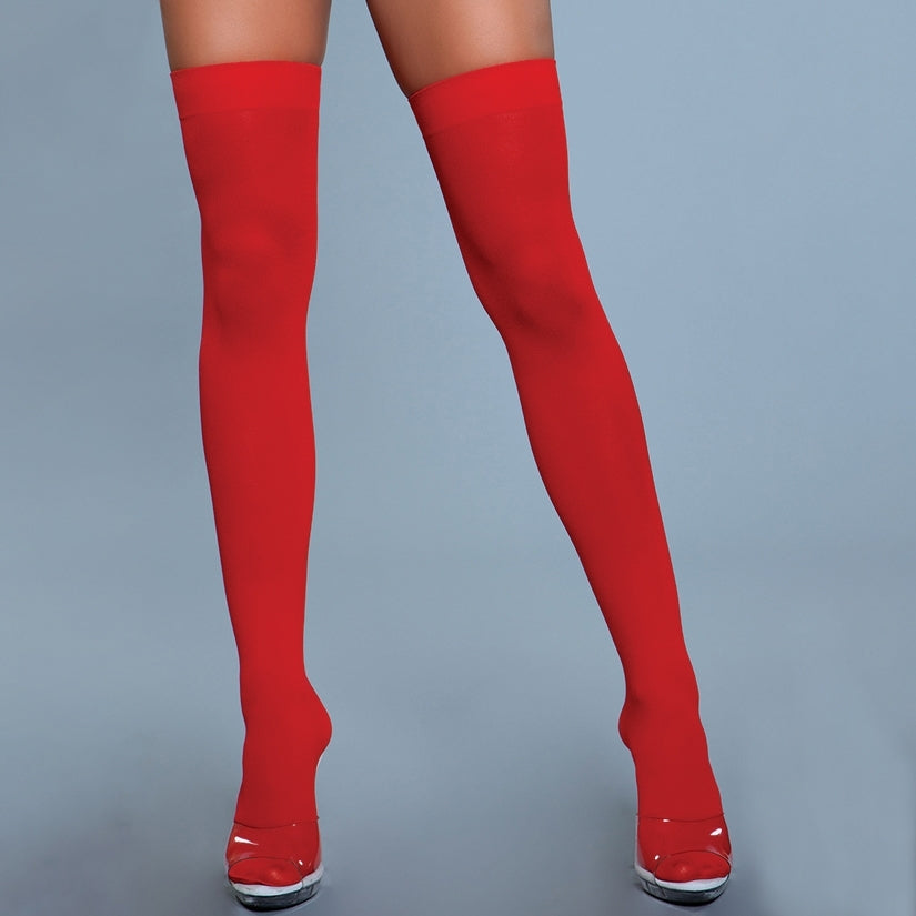 BeWicked Opaque Nylon Thigh Highs-Red O/S-Boxed - rr7vz0-aa.myshopify.com