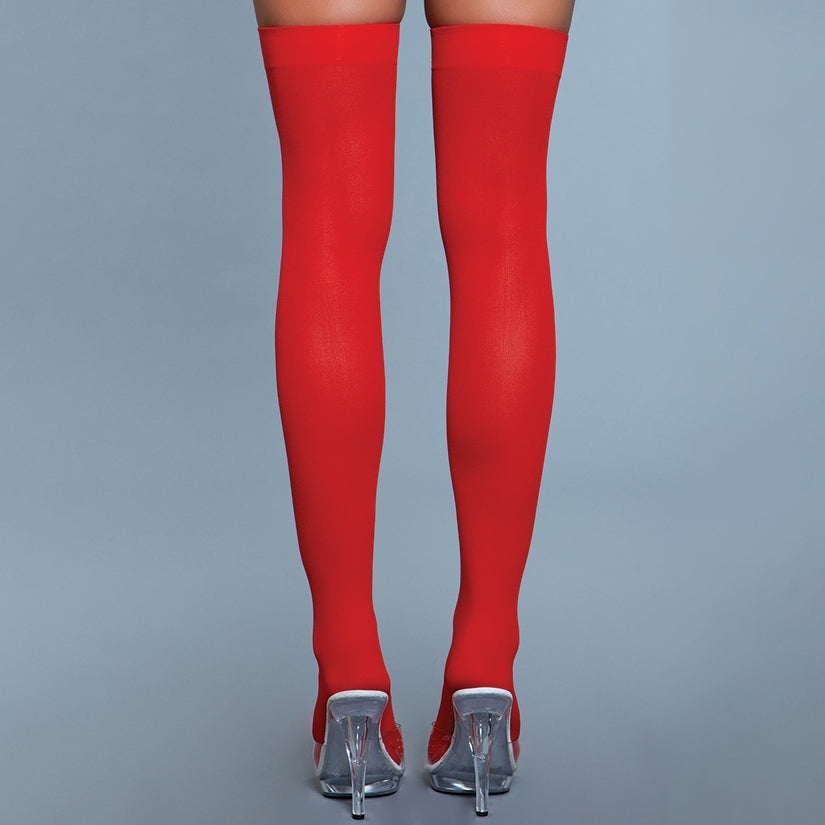 BeWicked Opaque Nylon Thigh Highs-Red O/S-Boxed - rr7vz0-aa.myshopify.com