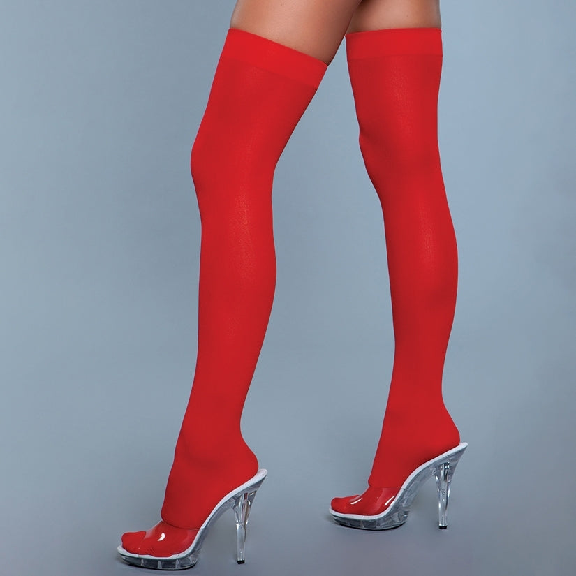 BeWicked Opaque Nylon Thigh Highs-Red O/S-Boxed - rr7vz0-aa.myshopify.com