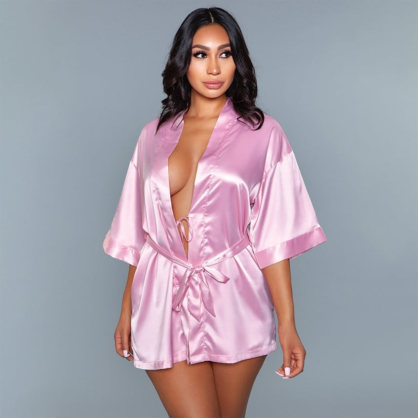 BeWicked Satin Robe-Pink 1X-Hanging - rr7vz0-aa.myshopify.com