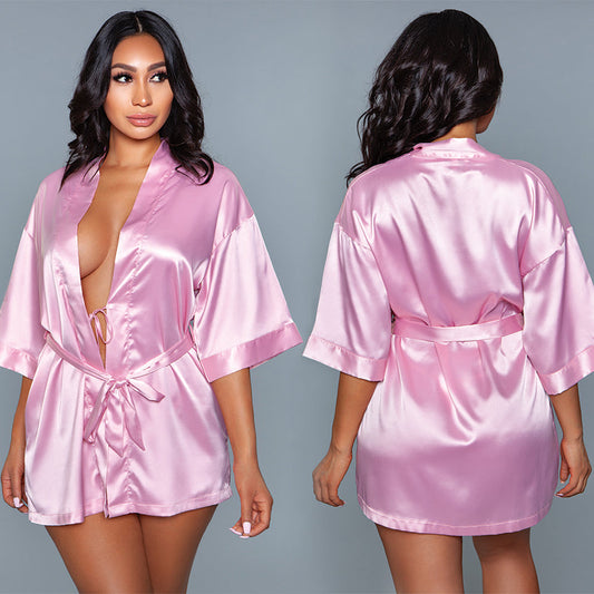 BeWicked Satin Robe-Pink 1X-Hanging - rr7vz0-aa.myshopify.com