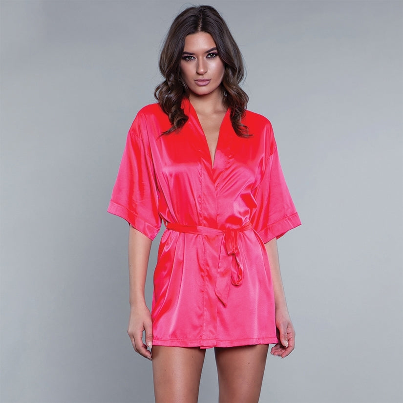 BeWicked Satin Robe-Hot Pink 1X-Hanging - rr7vz0-aa.myshopify.com