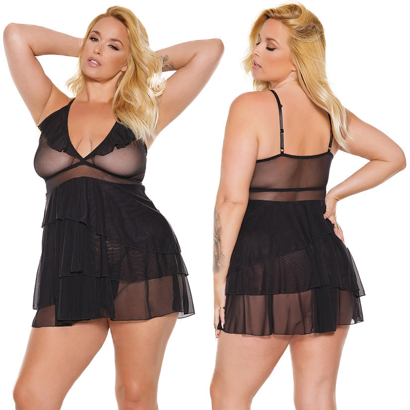 Coquette Babydoll & G-String-Black O/S X-Hanging - rr7vz0-aa.myshopify.com