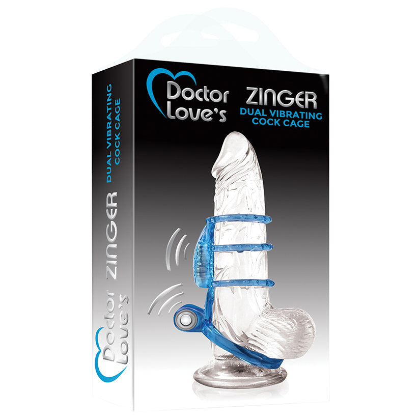 Doctor Love's Zinger Dual Vibrating Cock Cage-Blue - rr7vz0-aa.myshopify.com