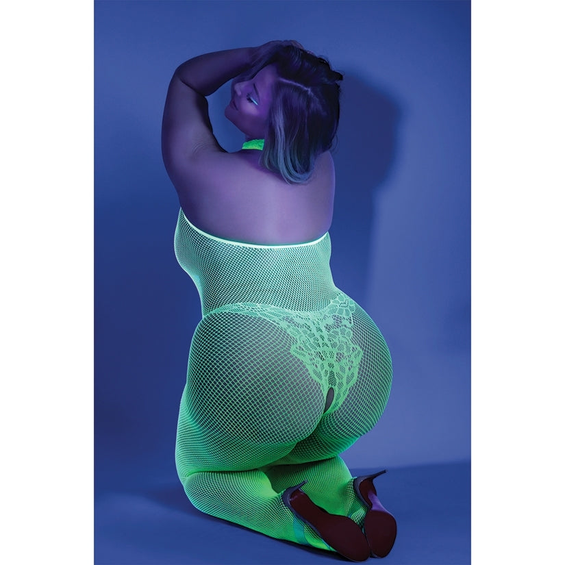 Fantasy Lingerie Glow Moonbeam Crotchless Bodystocking-Neon Green Queen-Boxed - rr7vz0-aa.myshopify.com