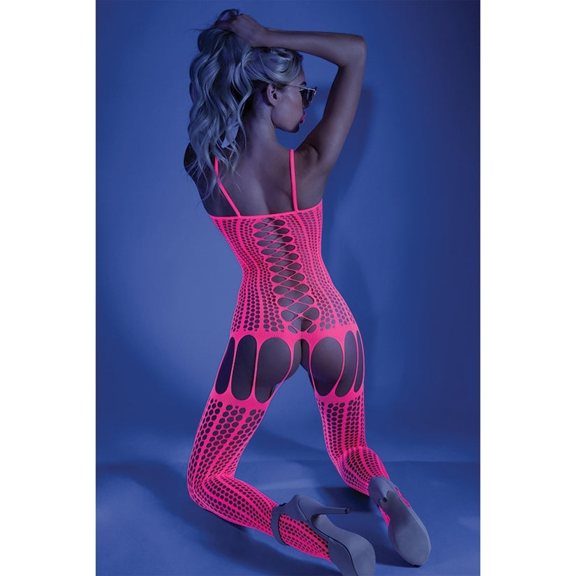 Fantasy Lingerie Glow Crisscross Stripe Bodystocking-Neon Pink O/S-Boxed - rr7vz0-aa.myshopify.com