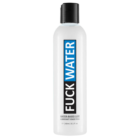 Introducing Fuck Water Original H2O Lube, an 8oz water-based lubricant that's safe, paraben-free, and long-lasting. Made with premium ingredients and dimethicone, it's easy to clean and perfect for latex. A must-have wingman for every adventure.