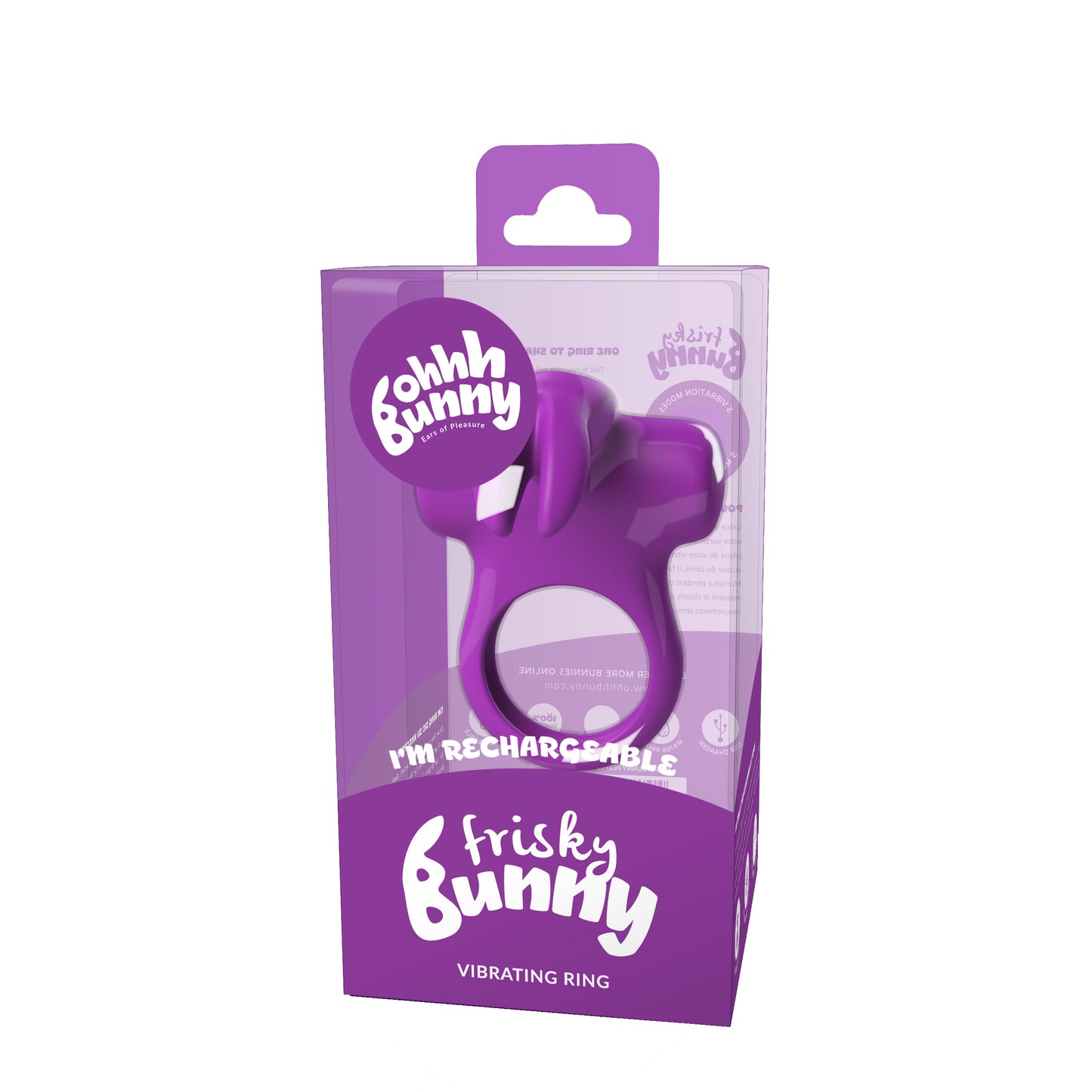 Ohhh Bunny Frisky Bunny Vibrating Ring - Perfectly Purple