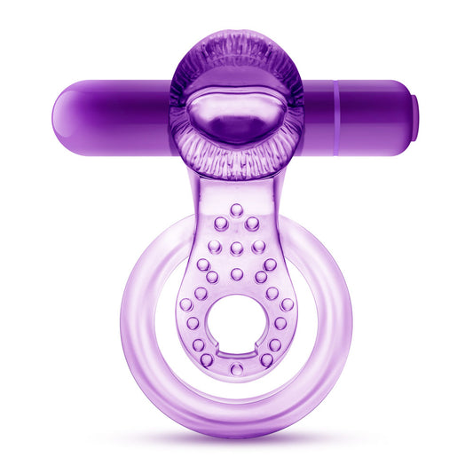 "Play With Me - Lick It - Vibrating Double Strap Cockring - Purple BL-61911"