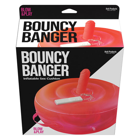 Introducing the Bouncy Banger Inflatable Cushion with Wire Controller Vibe Dildo - an innovative pleasure toy that combines the excitement of a bouncy cushion with powerful vibrations. Made from durable material, it's easy to inflate, deflate, and transp..