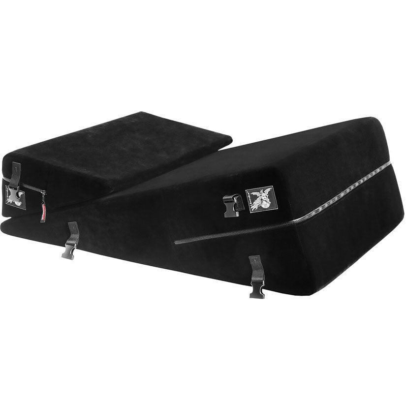 Introducing the Liberator Black Label Wedge Ramp Combo in Midnight Black. This luxurious set elevates intimate experiences with its high-quality materials, perfect angle for deeper penetration, and easy-to-clean velvety surface. Add sophistication and pl..