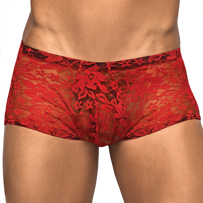 Male Power Stretch Lace Mini Short-Red Medium-Boxed - rr7vz0-aa.myshopify.com