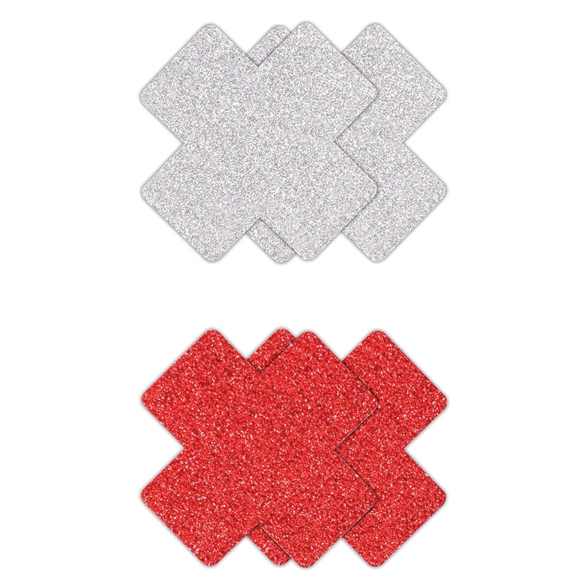 Pretty Pasties Glitter CrossRed/Silver 2pk - rr7vz0-aa.myshopify.com