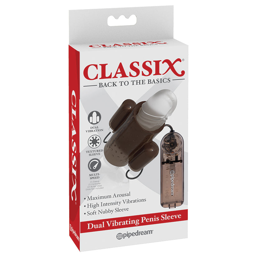 Classix Dual Vibrating Penis Sleeve-Smoke - rr7vz0-aa.myshopify.com