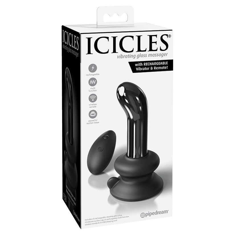 Icicles No.84 with Rechargeable Vibrator & Remote-Black - rr7vz0-aa.myshopify.com