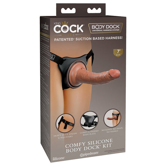 King Cock Elite Comfy Silicone Body Dock Kit-Tan - rr7vz0-aa.myshopify.com