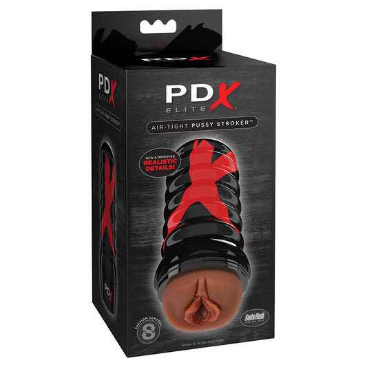 PDX Elite Air Tight Pussy Stroker-Brown--Toys 4 Daddy-Toys 4 Daddy