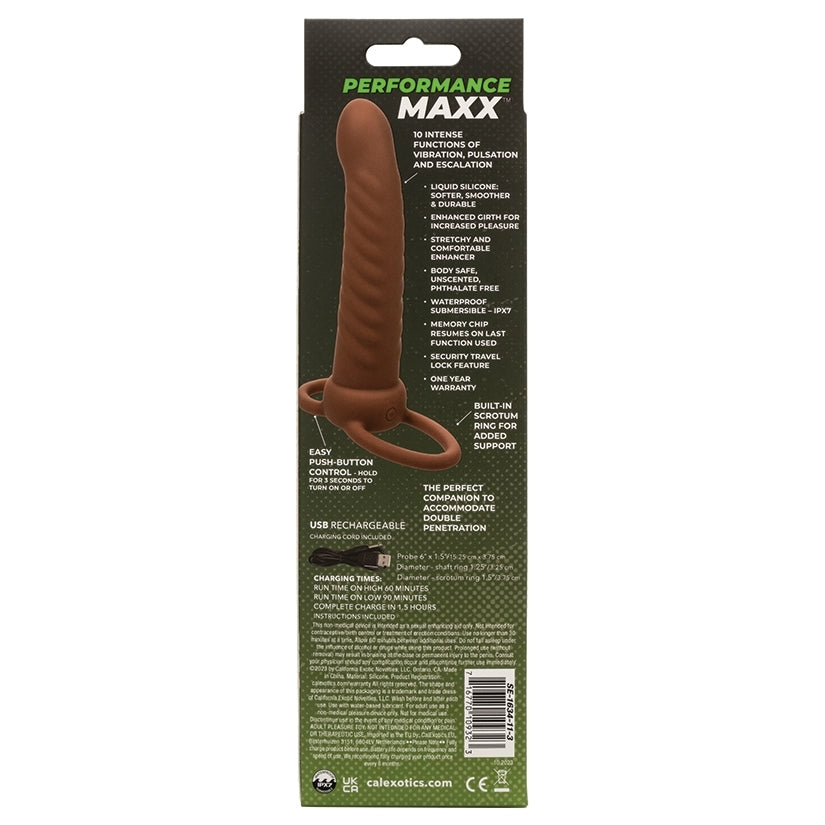 Performance Maxx Rechargeable Ribbed Dual Penetrator-Brown - rr7vz0-aa.myshopify.com