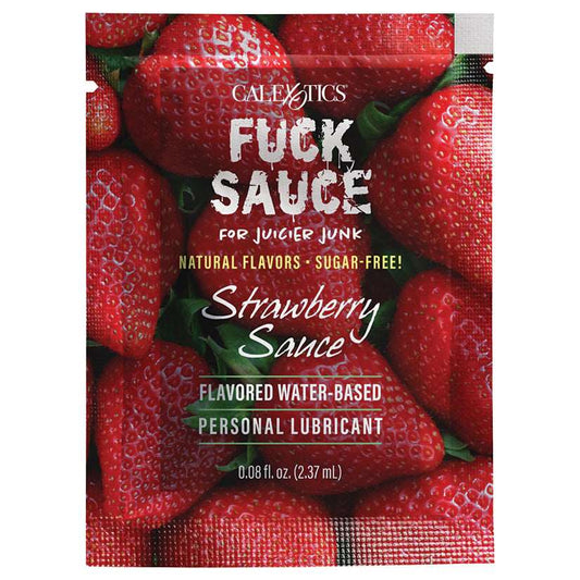 Introducing Fuck Sauce Water-Based Lubricant-Strawberry Foil, a premium water-based formula infused with 100% natural edible flavoring. Enjoy a light warming effect and an arousing taste with this flavored, pH-friendly lubricant. Packaged in a 0.08oz foi..