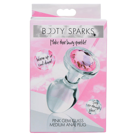 Booty Sparks Pink Gem Glass Anal Plug-Medium - rr7vz0-aa.myshopify.com