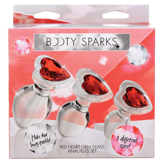 Booty Sparks Red Heart Gem Glass Anal Plug Set - rr7vz0-aa.myshopify.com