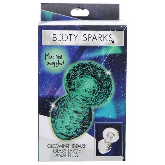 Booty Sparks Glow-In-The-Dark Glass Anal Plug-Large - rr7vz0-aa.myshopify.com