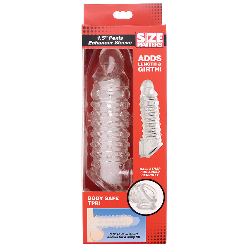 Size Matters Penis Enhancer Sleeve-Clear 1.5inch - rr7vz0-aa.myshopify.com